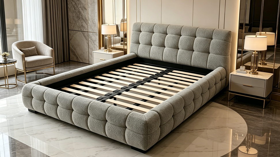 布艺床是什么？德洛源头工厂揭秘：让卧室像云朵一样软乎乎的秘密
